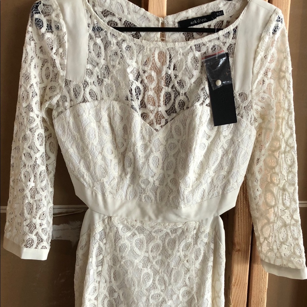 White lacey cutout dress medium